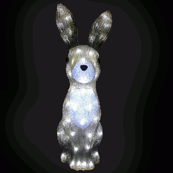 Acrylic Hare Christmas Outdoor Garden Decoration - 54cm - 80 Ice White LED's