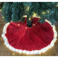 Snowtime 60cm Red Tree Skirt Collar / Base Cover with Led Lights and Timer
