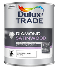 Dulux Trade Diamond Satinwood - Pure Brilliant White - 1L / 2.5L / 5 Litres