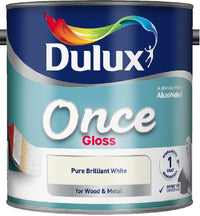 Dulux Retail Once Gloss Pure Brilliant White 750ml / 1.25L / 2.5 Litres