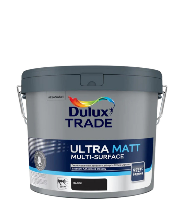 Dulux Trade Ultra Matt Multi Surfaces - Black - 10 Litre