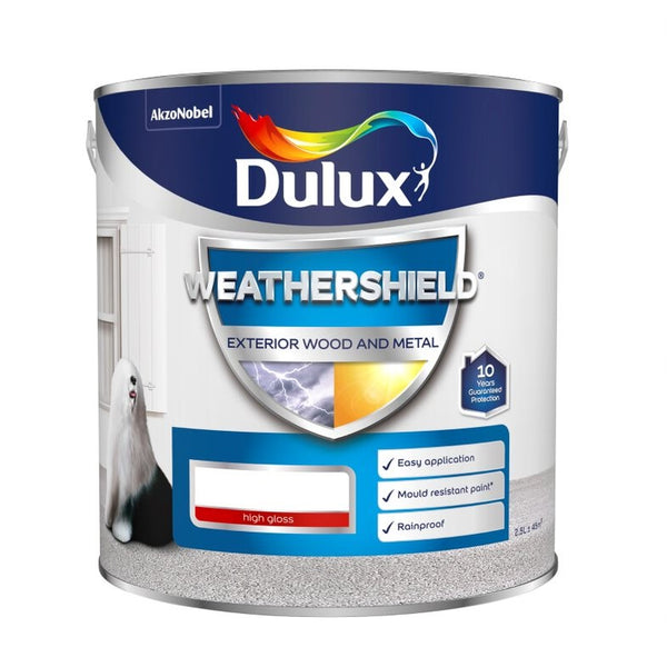 Dulux Weathershield Exterior High Gloss Paint - All Colours and Sizes