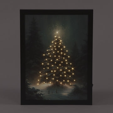 Snowtime Fibre Optic Framed Canvas Tree in Forest Battery Operated