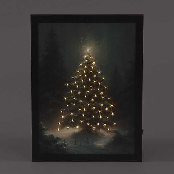 Snowtime Fibre Optic Framed Canvas Tree in Forest Battery Operated