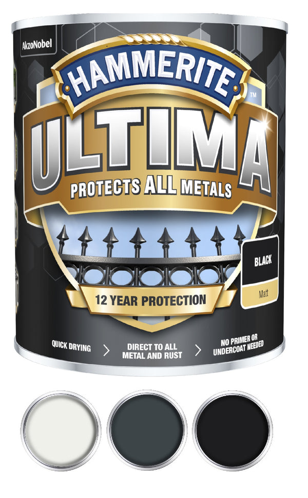 Hammerite Ultima Matt Metal Paint - 750ml - All Colours