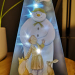 The Snowman and Friends Laser Pyramid Christmas Display 8 Led's - 35cm