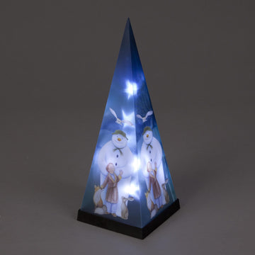 The Snowman and Friends Laser Pyramid Christmas Display 8 Led's - 35cm