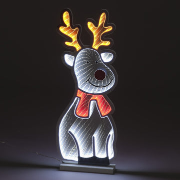 Snowtime Christmas Infinity Standing Cute Reindeer with Metal Base - 65cm