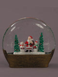 Snowtime Christmas Water Dome with Santa Snowman and Trees - Battery Operated