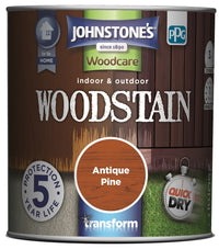 Johnstones Woodcare Indoor and Outdoor Woodstain Paint - All Sizes - All Colours