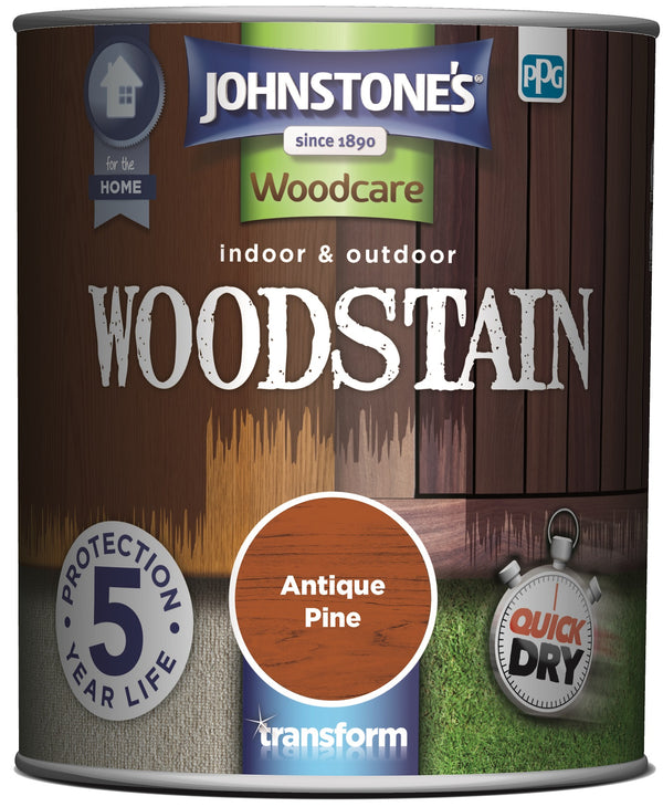 Johnstones Woodcare Indoor and Outdoor Woodstain Paint - All Sizes - All Colours