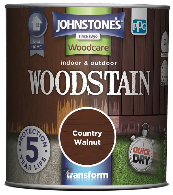 Johnstones Woodcare Indoor and Outdoor Woodstain Paint - All Sizes - All Colours