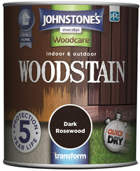 Johnstones Woodcare Indoor and Outdoor Woodstain Paint - All Sizes - All Colours