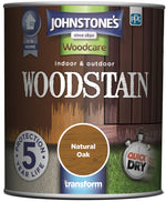 Johnstones Woodcare Indoor and Outdoor Woodstain Paint - All Sizes - All Colours