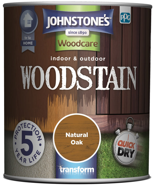 Johnstones Woodcare Indoor and Outdoor Woodstain Paint - All Sizes - All Colours