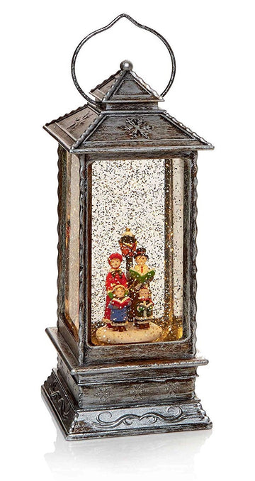 Christmas Glitter Water Spinner 'Lantern' Decoration - Carol Singers