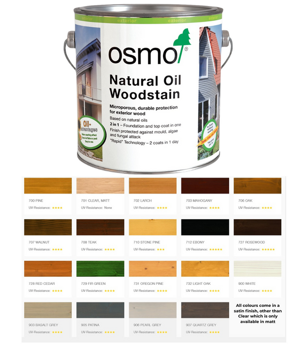 Osmo Natural Oil Woodstain - All Colours - All Sizes