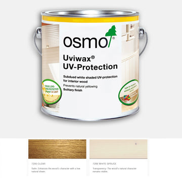 Osmo Uviwax Non Yellowing UV Protection -  Clear and White - 125ml, 750ml and 2.5L