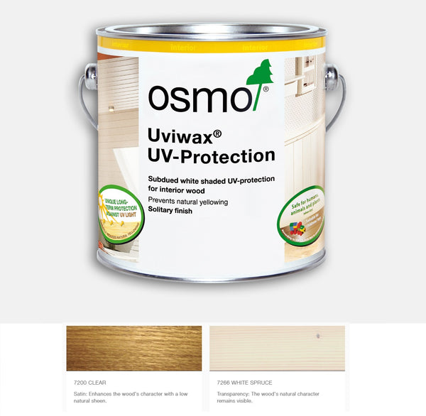 Osmo Uviwax Non Yellowing UV Protection -  Clear and White - 125ml, 750ml and 2.5L