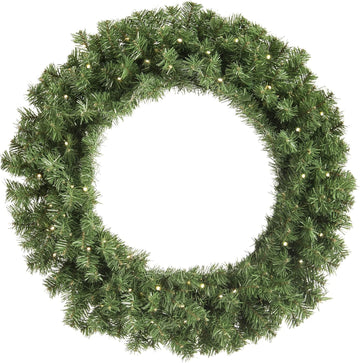 Christmas Extra Large Battery Operated Lit Green Wreath 100 lights - 100cm