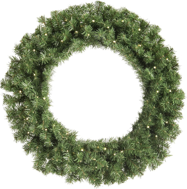 Christmas Extra Large Battery Operated Lit Green Wreath 100 lights - 100cm