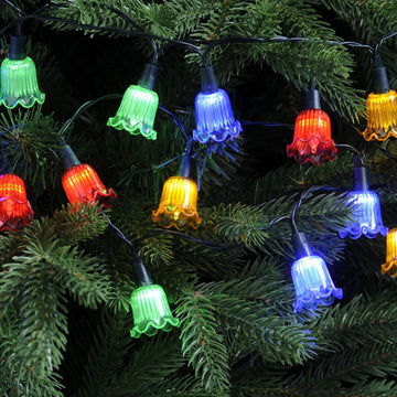 50 Multi Colour Petal Christmas String Lights Indoor / Outdoor Battery Operated