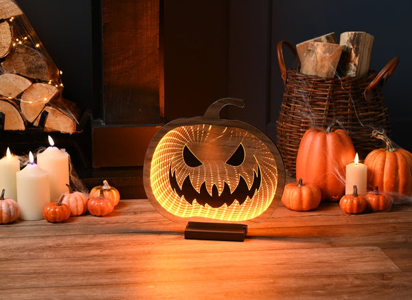 Festive Infinity Light Up Haloween Pumpkin Decoration - 30cm