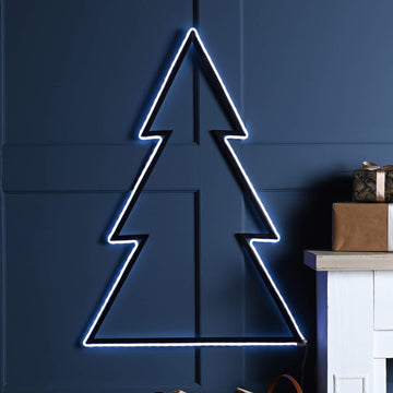 Festive Large 78cm Neon Flex Red Green and Blue Christmas Tree with Remote