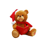 Festive 26cm Battery Operated Animated Telling Story Bear with Book