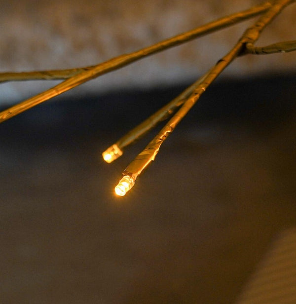 Festive Champagne Twig Christmas Tree With Trad Warm White LEDs - 4ft (120cm)