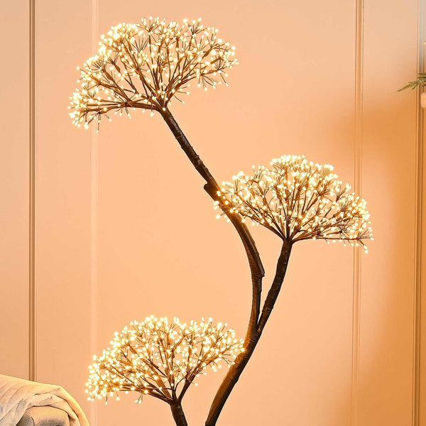 Festive Dewdrop Firework Ball Christmas Tree 1296 Warm White Micro LEDs - 120cm