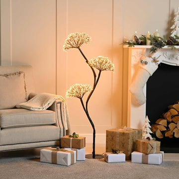 Festive Dewdrop Firework Ball Christmas Tree 1296 Warm White Micro LEDs - 120cm