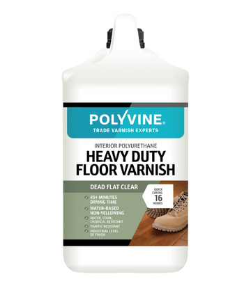 Polyvine Heavy Duty Floor Varnish - Dead Flat Finish - All Sizes