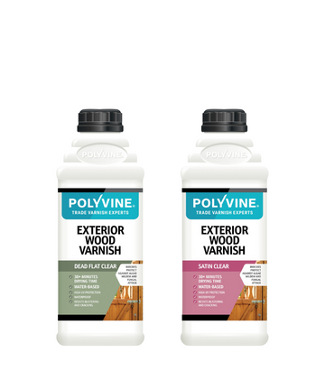Polyvine Exterior Wood Varnish - Satin or Dead Flat - All Sizes