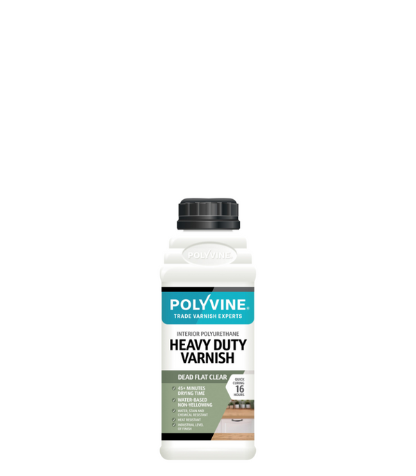 Polyvine Heavy Duty Interior Wood Varnish - Dead Flat - All Sizes
