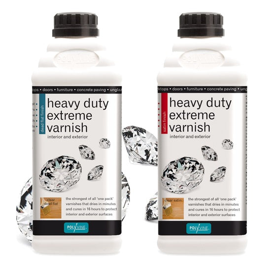 Polyvine Heavy Duty Extreme Varnish Available in Satin and Dead Flat