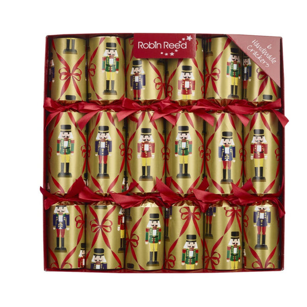 Robin Reed Christmas Crackers - Gold Vintage Nutcracker - 12 Inch - 6 Pack