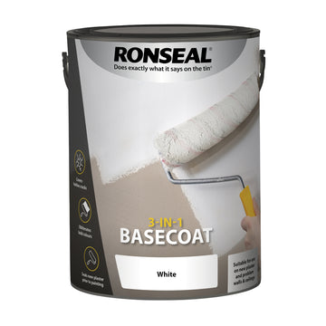 Ronseal 3 in 1 Basecoat - White - 5L or 2.5 Litres