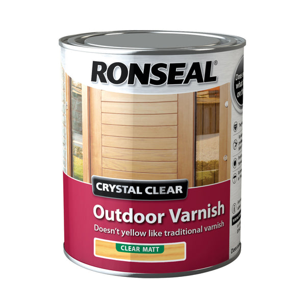 Ronseal Crystal Clear Outdoor Varnish - Matt or Satin - All Sizes