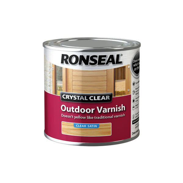 Ronseal Crystal Clear Outdoor Varnish - Matt or Satin - All Sizes