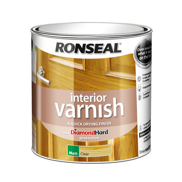 Ronseal Diamond Hard Interior Wood Varnish - All Colours Finishes and Sizes