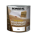 Ronseal Knot Block Wood Primer and Undercoat - White - All Sizes