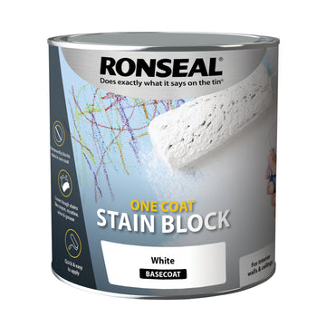 Ronseal One Coat Stain Block  - White - 2.5 Litre or 750ml