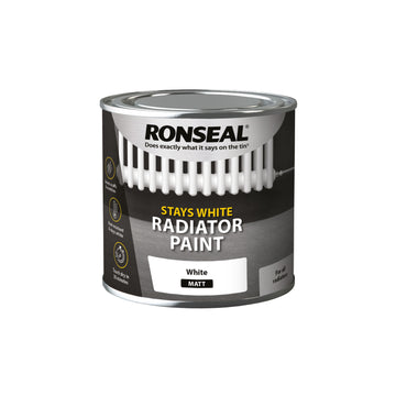 Ronseal Stays White Radiator Paint - White - 750ml and 250ml
