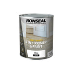 Ronseal Stays White 2 in 1 Primer and Paint - Brilliant White - All Sizes