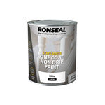 Ronseal Stays White One Coat Non Drip Paint - Pure Brilliant White - All Sizes