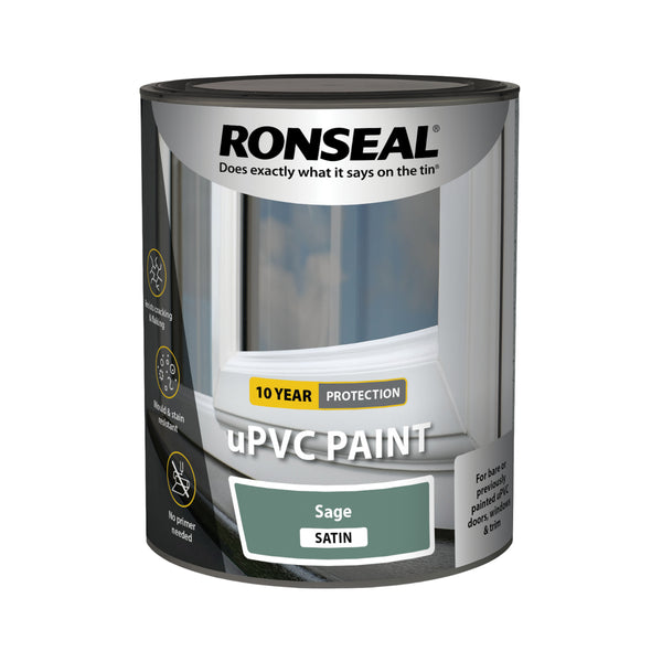 Ronseal UPVC Window and Door Paint - Satin - All Colours - 2.5L or 750ml