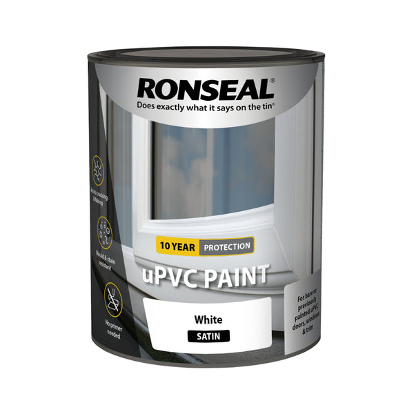 Ronseal UPVC Window and Door Paint - Satin - All Colours - 2.5L or 750ml