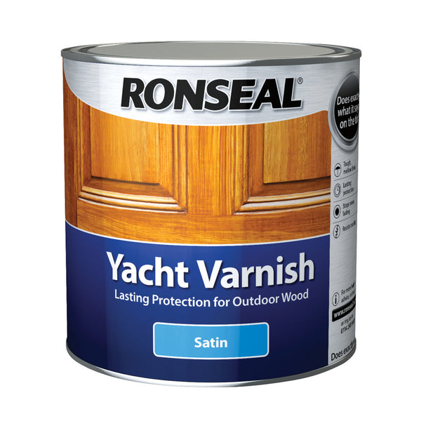 Ronseal Exterior Yacht Wood Varnish - Gloss or Satin - All Sizes