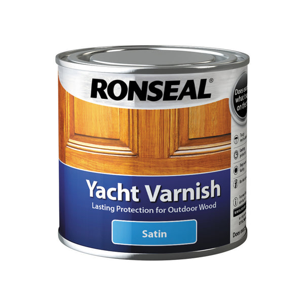 Ronseal Exterior Yacht Wood Varnish - Gloss or Satin - All Sizes